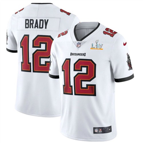 Men's Tampa Bay Buccaneers #12 Tom Brady White NFL 2021 Super Bowl LV Limited Stitched Jersey Men's Tampa Bay Buccaneers #12 Tom Brady White NFL 2021 Super Bowl LV Limited Stitched Jersey